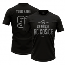 Pánske čierne tričko HC Košice so sivým nápisom 21005