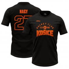 Dámske čierne tričko HC Košice s oranžovým nápisom 22005