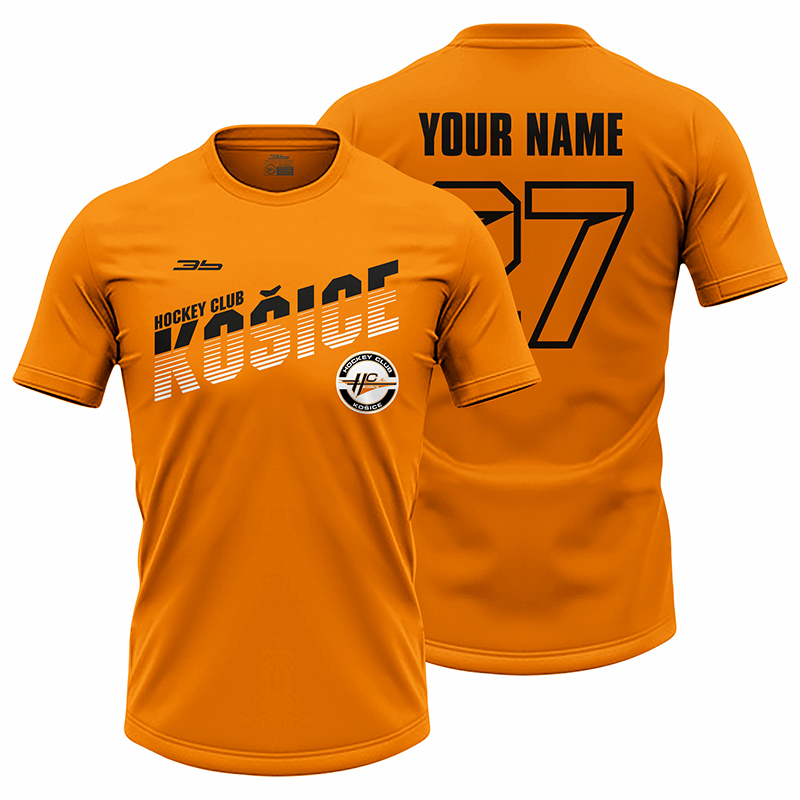 Pánske oranžové tričko HC Košice s nápisom Košice 21007